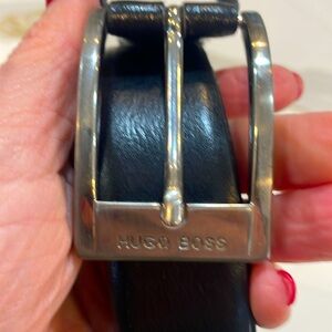 Men’s vintage Hugo Boss Black Cowskin Leather Belt GUVC! 🥰